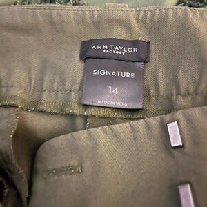 Ann Taylor Signature Olive Trousers